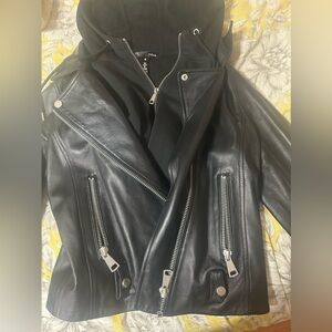 Aqua leather jacket